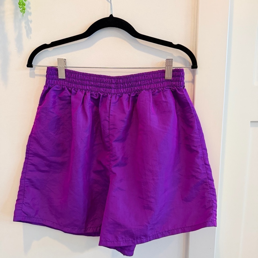 Pacific Connections Vintage 80's Neon Purple Pull On Shorts 3" Inseam Size Large - Picture 2 of 10